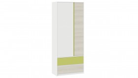 Шкаф для одежды комбинированный «Сканди» Дуб Гарден/Белый/Зеленый в Мирном - mirnyj.katalogmebeli.com | фото