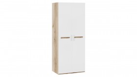 Шкаф для одежды с 2-мя дверями «Фьюжн» Дуб Делано/Белый глянец в Мирном - mirnyj.katalogmebeli.com | фото