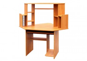 Угловой компьютерный стол (Вишня Оксфорд) в Мирном - mirnyj.katalogmebeli.com | фото